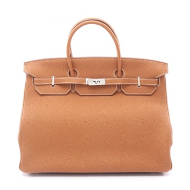 HERMES Birkin 40 Handbag Togo leather Brown Gold Used Women SHW N