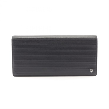CARTIER Pasha Bifold purse leather Black Used mens