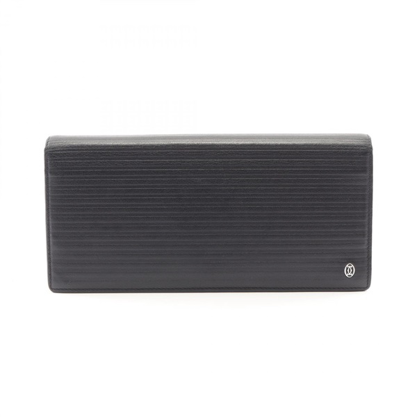 CARTIER Pasha Bifold purse leather Black Used mens