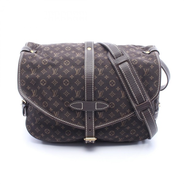 LOUIS VUITTON Saumur Shoulder Bag M95227 Monogram mini Lin canvas leather Used