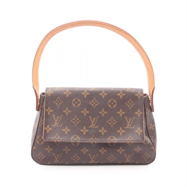 LOUIS VUITTON Mini Looping Shoulder Handbag M51147 Monogram canvas Brown Used