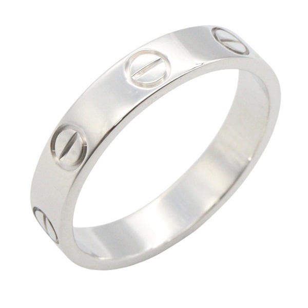 CARTIER mini love Ring 18KWG White Gold #51 Used Women US Size 5.5