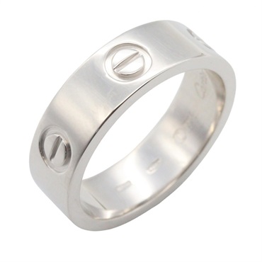 CARTIER Love Ring 18KWG White Gold Used Unisex US size 8.75 #57