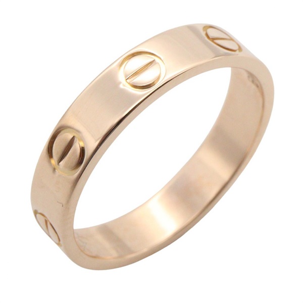 CARTIER mini love Ring 18KRG Pink Rose Gold #49 Used Women US Size 4.75
