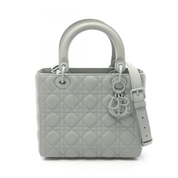 Christian Dior LADY DIOR Medium Cannage tote crossbody Handbag leather Green