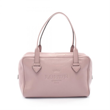 LOEWE Heritage Mini Shoulder Hand bag leather Pink Used Women