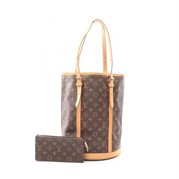 LOUIS VUITTON Bucket GM Shoulder Bag M42236 Monogram canvas leather Brown Used
