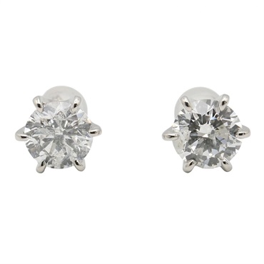 JEWELRY Diamond Pierced earrings Pt900 Platinum Used Women