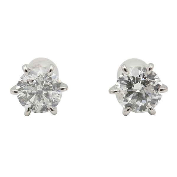 JEWELRY Diamond Pierced earrings Pt900 Platinum Used Women