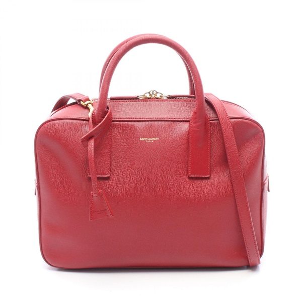 SAINT LAURENT PARIS Museum Shoulder Handbag 334563 leather Red Used Women