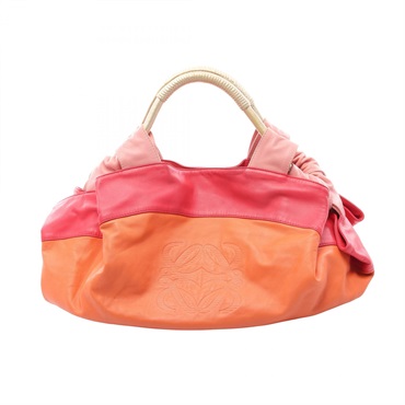 LOEWE Nappa Aire Handbag leather Orange Pink Used Women