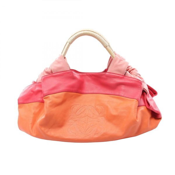 LOEWE Nappa Aire Handbag leather Orange Pink Used Women