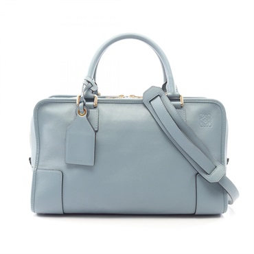 LOEWE Amazona 36 Crossbody Shoulder Handbag leather Blue Used Women