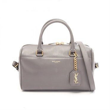 SAINT LAURENT PARIS Baby duffel crossbody shoulder Handbag 400422 leather gray