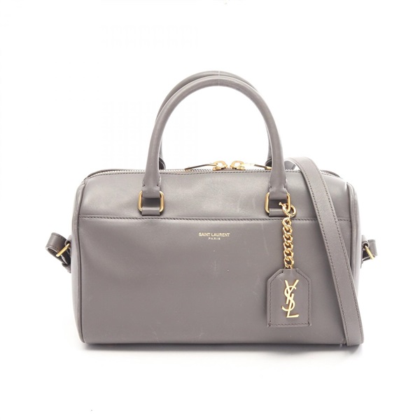 SAINT LAURENT PARIS Baby duffel crossbody shoulder Handbag 400422 leather gray