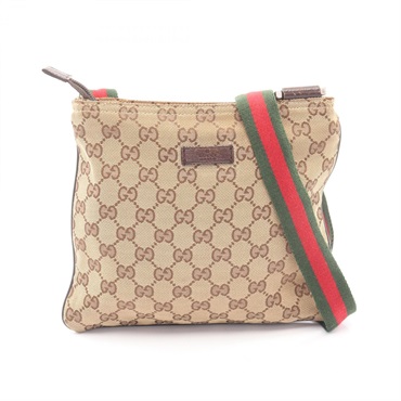 GUCCI GG canvas Sherry Line Shoulder Crossbody Bag 146309 canvas leather Used
