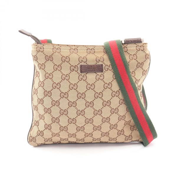 GUCCI GG canvas Sherry Line Shoulder Crossbody Bag 146309 canvas leather Used