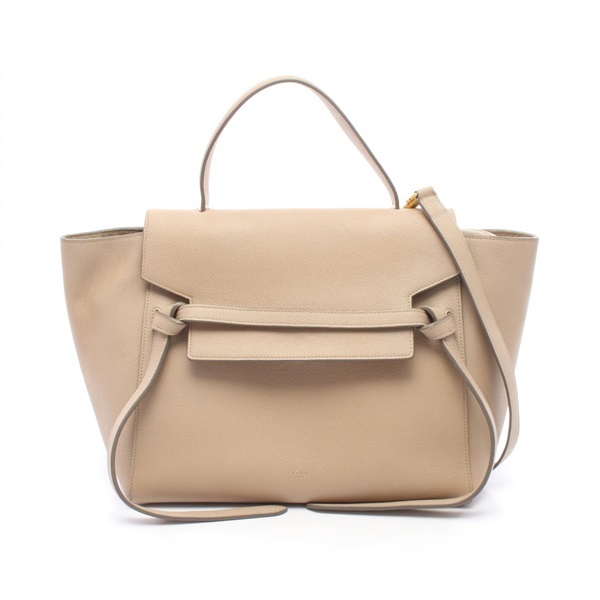 CELINE MINI 2-way belt bag Handbag 176103 leather Beige Used Women