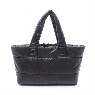CHANEL Coco Cocoon MM Reversible Tote Bag A48611 Nylon Black Bordeaux SHW
