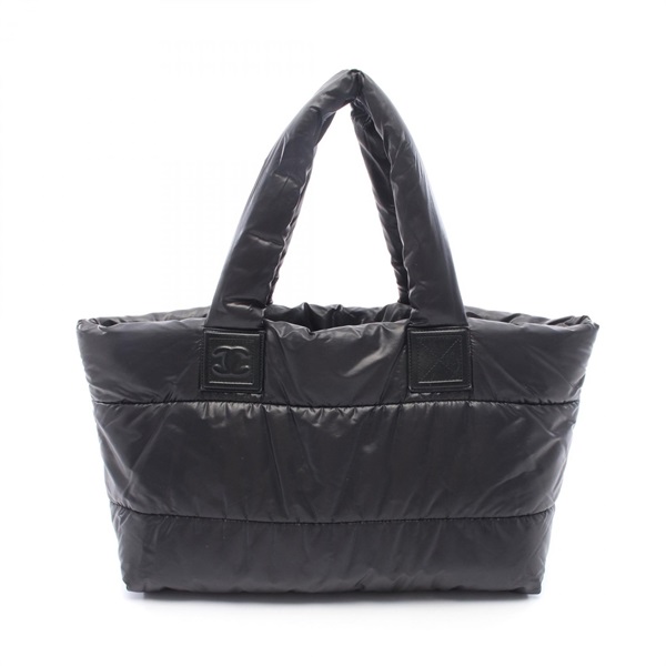 CHANEL Coco Cocoon MM Reversible Tote Bag A48611 Nylon Black Bordeaux SHW