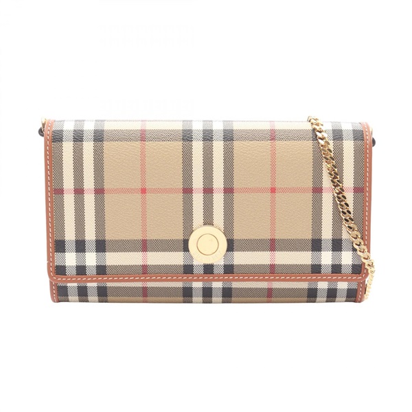 BURBERRY Nova Check Chain Shoulder Bag 8109798 canvas leather Beige Multi NEW