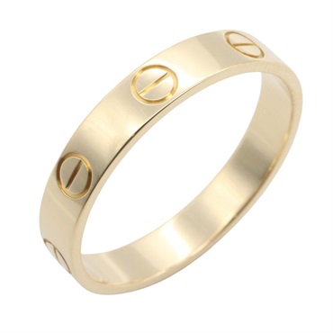 CARTIER Mini Love Ring 18KYG Yellow Gold Used unisex US size 7.25 #55