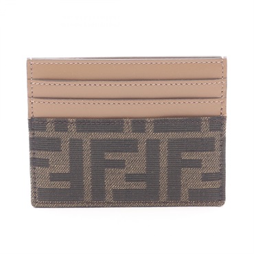 FENDI Zucca Card Case 8M0445A98PF0A6E leather Brown Black NEW mens