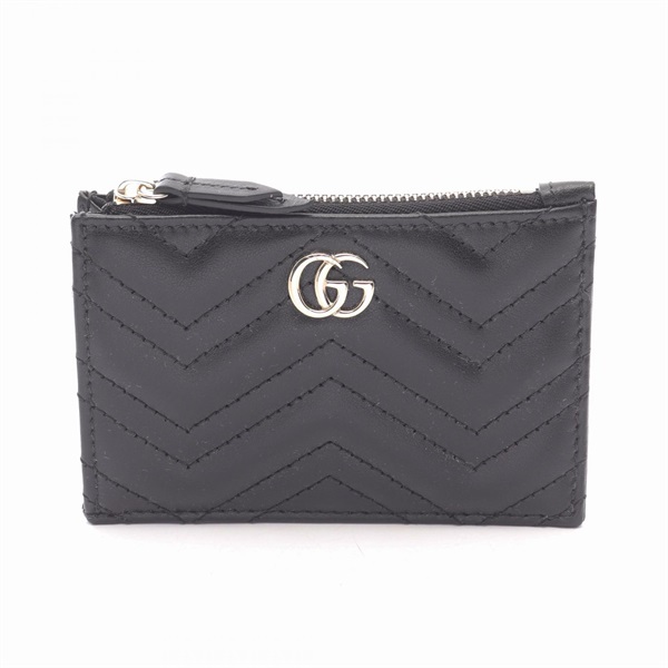 GUCCI Double G key ring Card Case 837747AAET81000 leather Black NEW Women