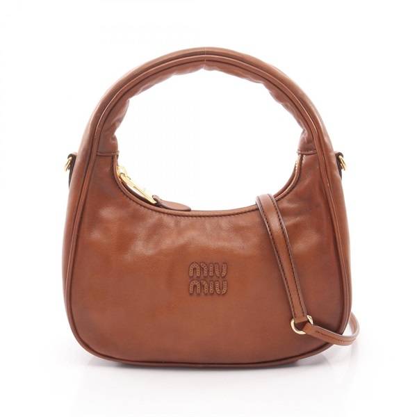 Miu Miu VITELLO ANTIC Shoulder Handbag 5BC1252IERF0046 leather Brown NEW Women