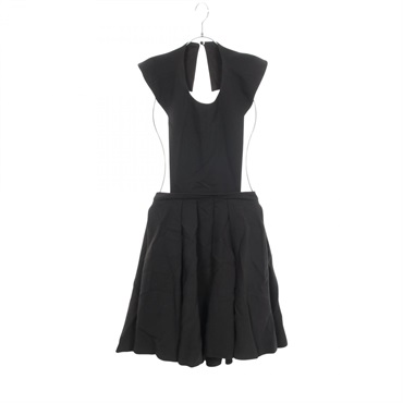 Christian Dior Pleated Dress wool silk Black Used Women size  36