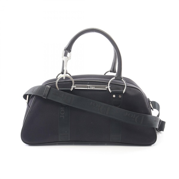 Dior Hardcore Bowling Shoulder Handbag leather Nylon canvas Black Used Women