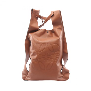 LOEWE Anagram shopper Rucksack Backpack 31777AA90 leather Brown Used Women