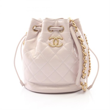 CHANEL Matelasse Bucket Chain Crossbody Shoulder Bag AS2690 leather Pink Used CC