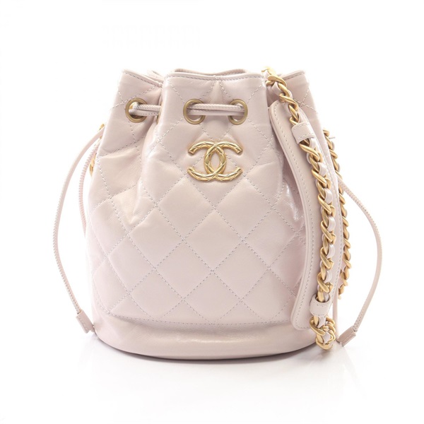 CHANEL Matelasse Bucket Chain Crossbody Shoulder Bag AS2690 leather Pink Used CC