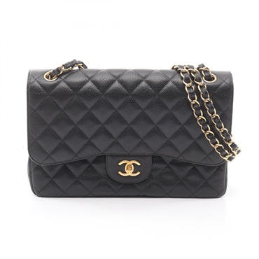CHANEL Jumbo Matelasse 30 Classic Large W Flap chain Shoulder Bag A58600 GHW BK