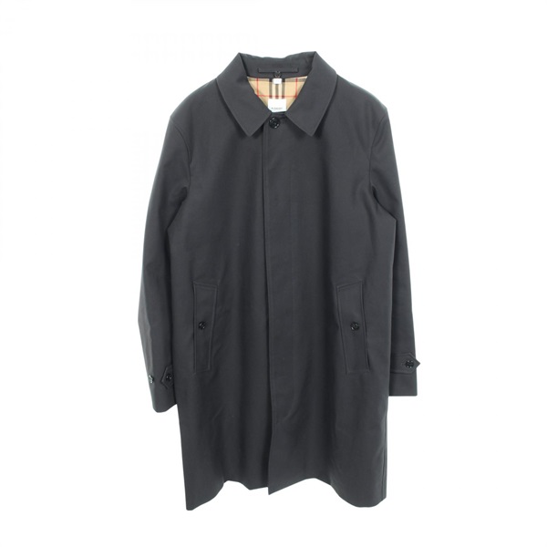 BURBERRY Balmacaan Long Coat Jacket #50 cotton Navy Used mens