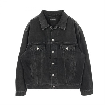 BALENCIAGA Back logo embroidery Denim Jacket cotton Used mens size 44