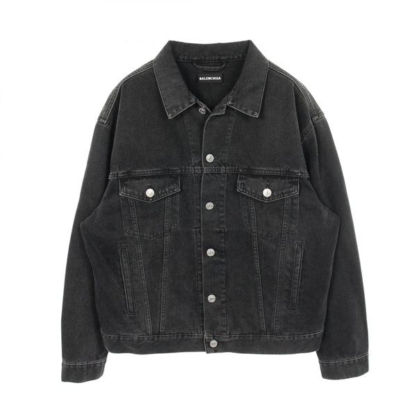 BALENCIAGA Back logo embroidery Denim Jacket cotton Used mens size 44