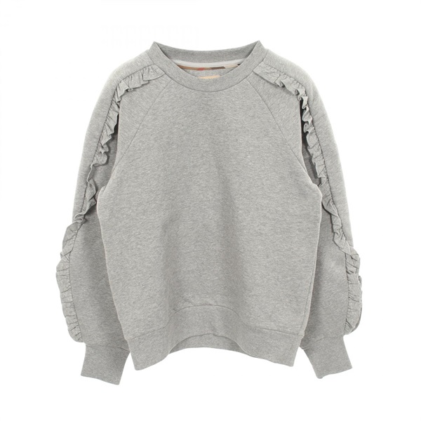 BURBERRY Frill Sweatshirt Long sleeved Top cotton polyester Gray Used size M