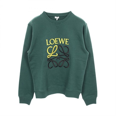 LOEWE Anagram Embroidery Sweatshirt Long sleeves cotton Green Used mens size S