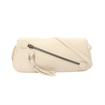 Salvatore Ferragamo Gancini Shoulder Bag leather Beige Used Women