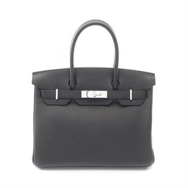 HERMES Birkin 30 Handbag Keys and Padlock 030520CK Togo leather Black SHW K
