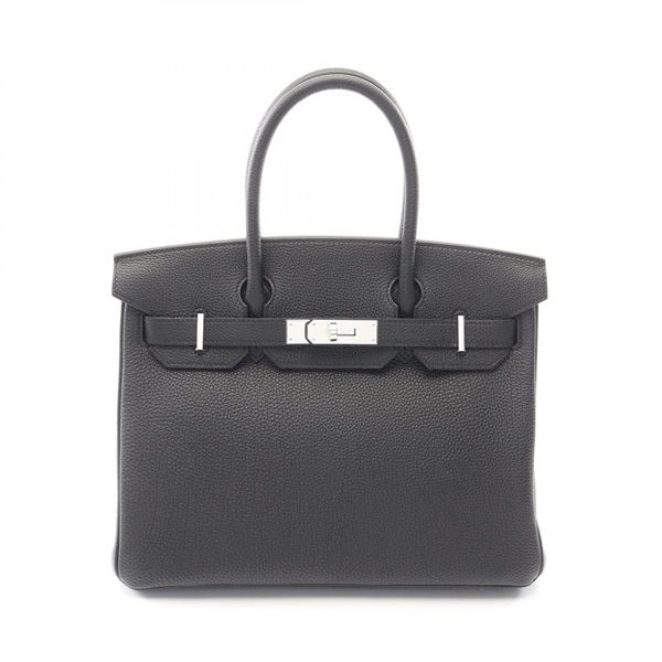 HERMES Birkin 30 Handbag Keys and Padlock 030520CK Togo leather Black SHW K