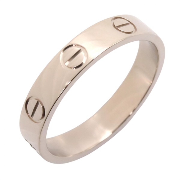 CARTIER Mini Love Ring 18KWG White Gold Used women US size 5.75 #51