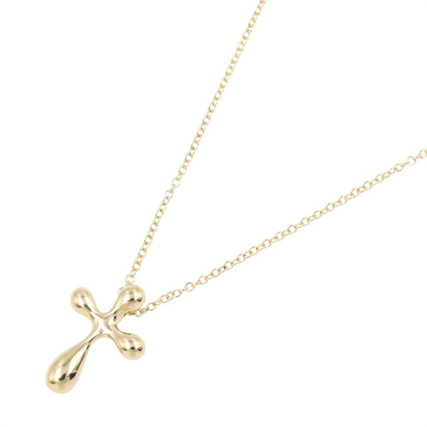 TIFFANY＆CO Small Cross Pendant Necklace 18KYG Yellow Gold Used Women