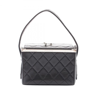 CHANEL Matelasse Handbag Lambskin leather Black Used Women SHW