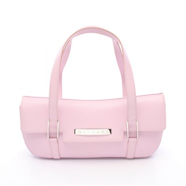 BVLGARI Shoulder Hand Bag leather Pink Used Women SHW