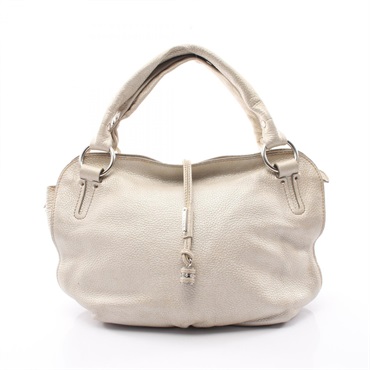 CELINE Bittersweet Metallic Handbag leather White Used Women