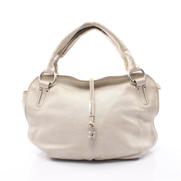 CELINE Bittersweet Metallic Handbag leather White Used Women