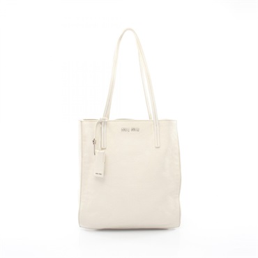 Miu Miu Shoulder Tote Bag leather White Used Women